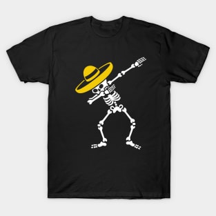 Dab Dabbing skeleton Sombrero Mexico Día de los Muertos Mexican T-Shirt